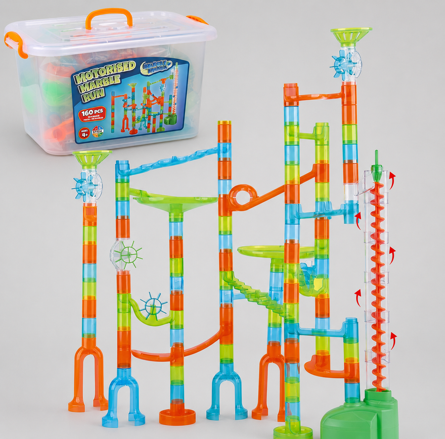 Marble Mania Motorised Marble Run – 160 Piece STEM Construction Set