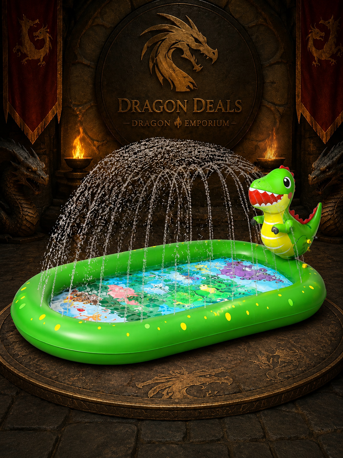 3-in-1 Dinosaur Inflatable Kids Splash Pool & Sprinkler Play Mat