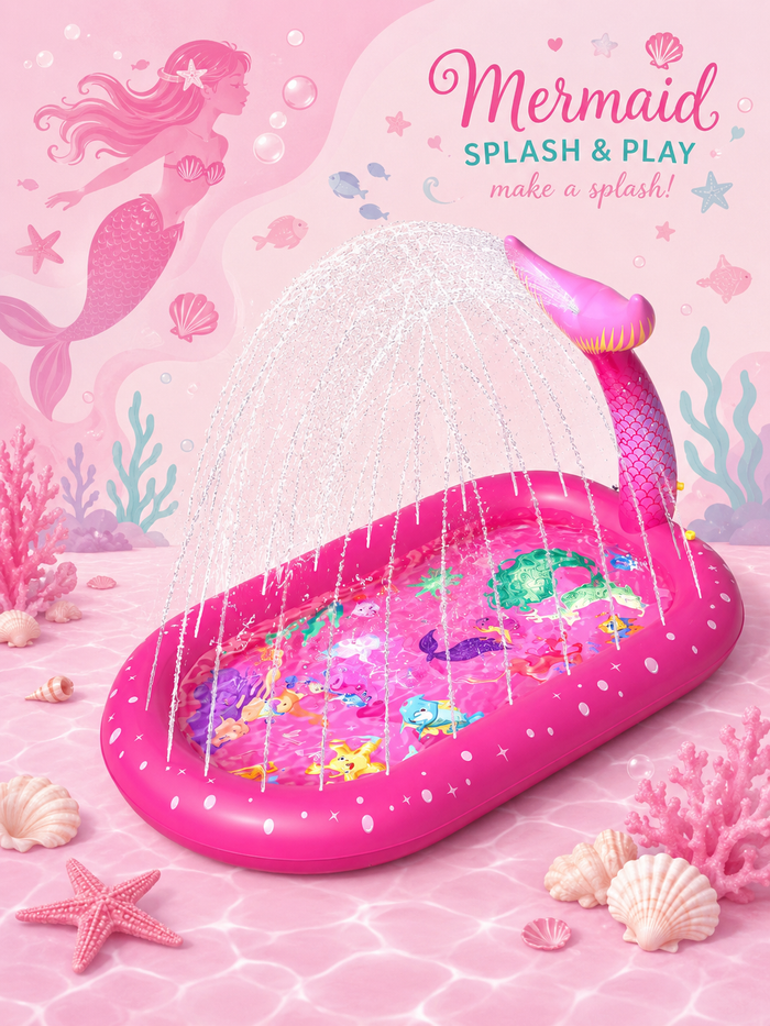 3-in-1 Mermaid Inflatable Splash Pool